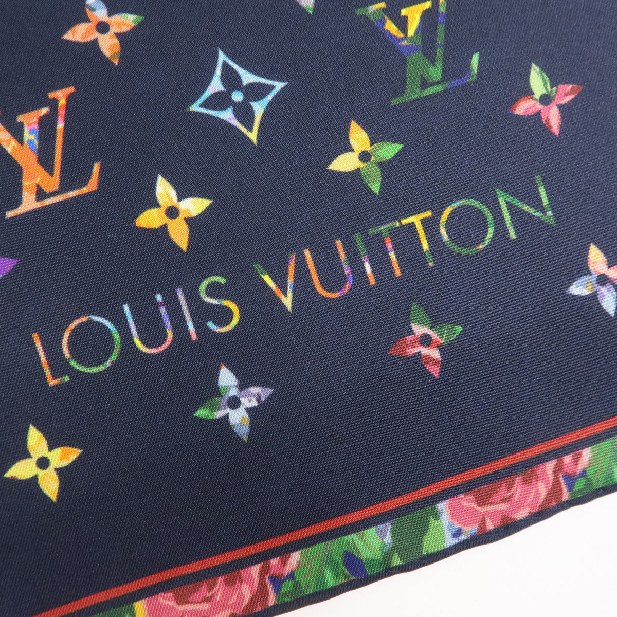 Louis Vuitton Monogram Multicolor Carre 45 Silk 100% Scarf M77995