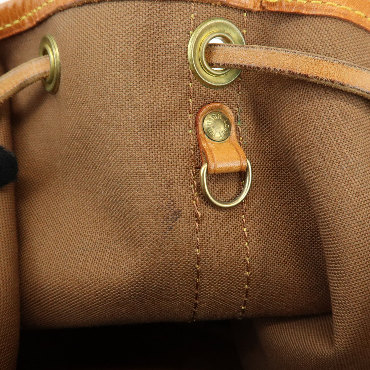 Louis Vuitton Monogram Petit Noe Leather Shoulder Bag Brown M42226