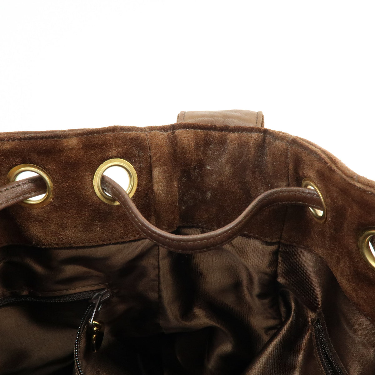 CHANEL Matelasse Suede Leather Shoulder Bag Crossbody Bag Brown