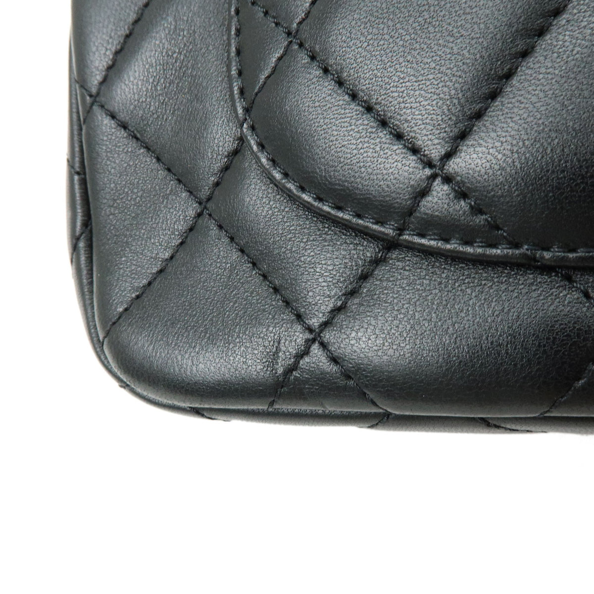 CHANEL Mini Matelasse Lamb Skin Shoulder Bag Hand Bag Black AS2978