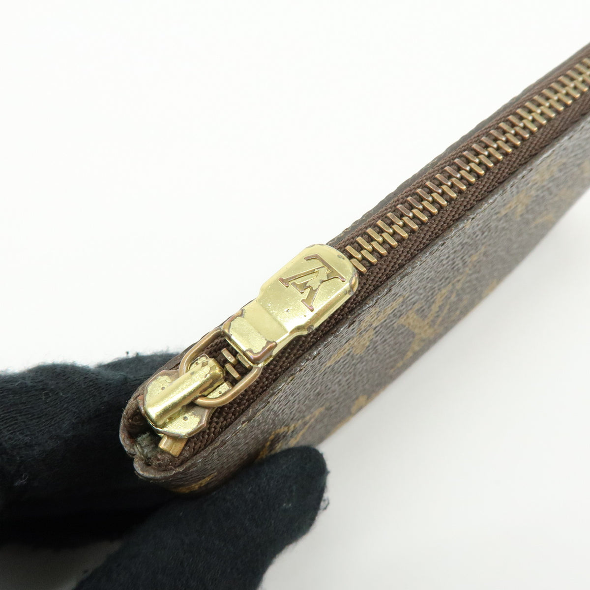 Louis Vuitton Monogram Pochette Cles Coin Case Key Case Brown M62650