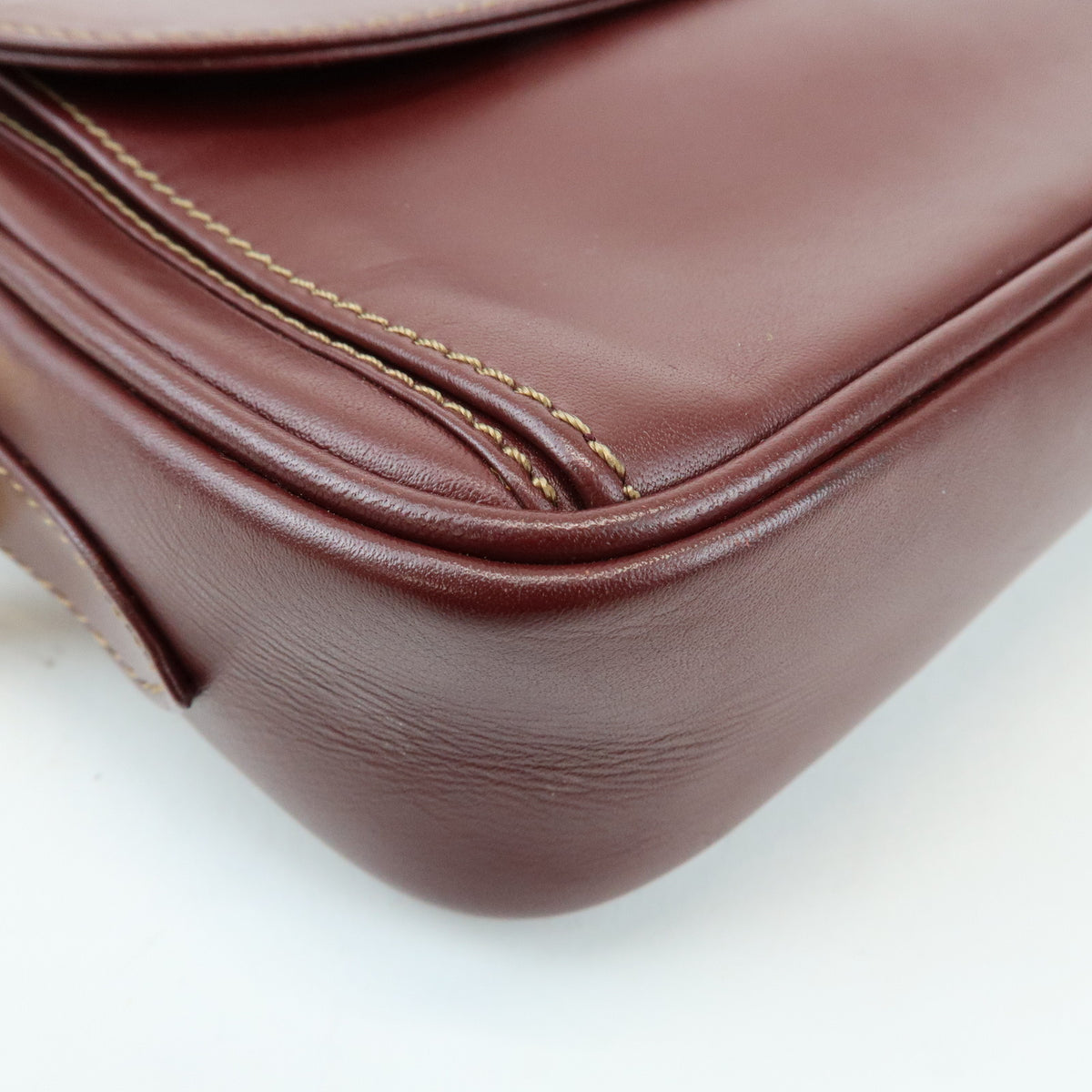 Cartier Must de Cartier Leather Shoulder Bag Bordeaux Wine Red