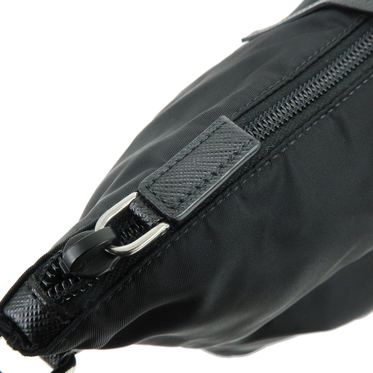 PRADA Triangle Logo Nylon Saffiano Leather 2Way Hand Bag Black 1BG189
