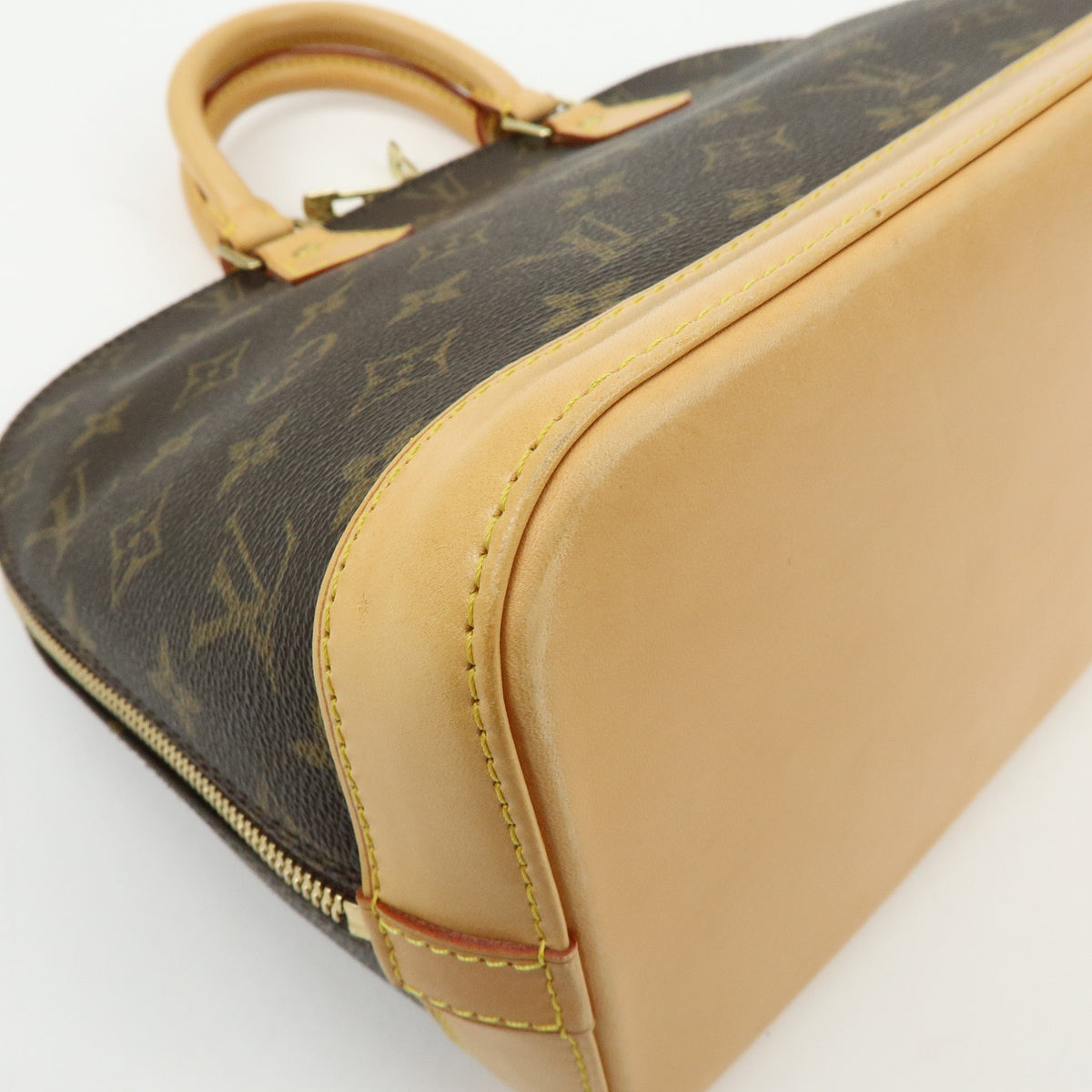 Louis Vuitton Monogram Alma Canvas Leather Hand Bag Brown M51130