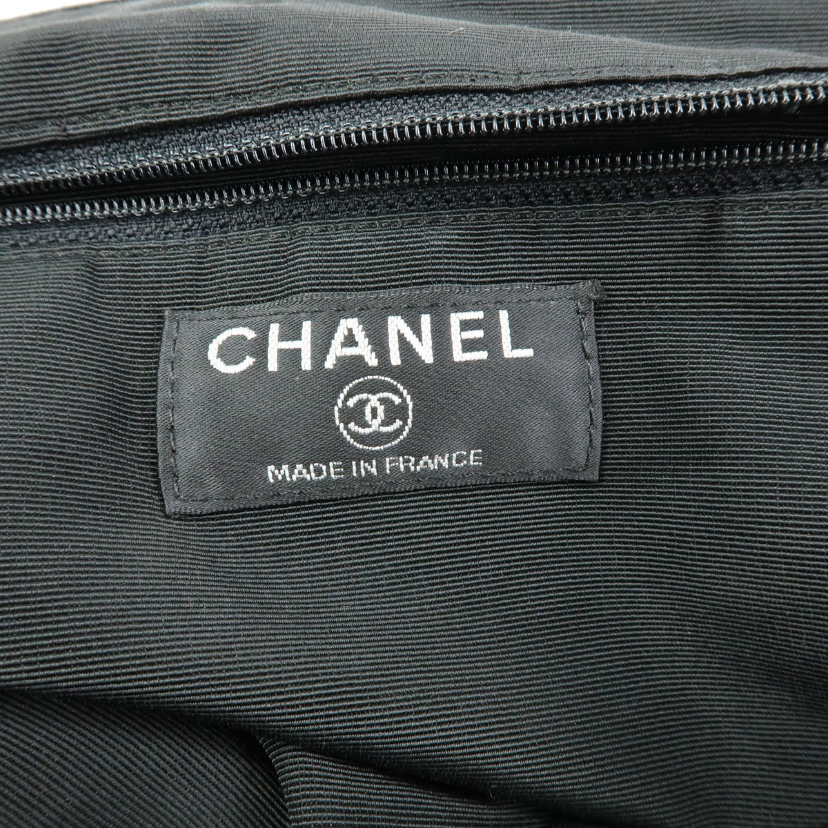 CHANEL COCO Mark Lapin Suede Fur Hand Bag Tote Bag Brown