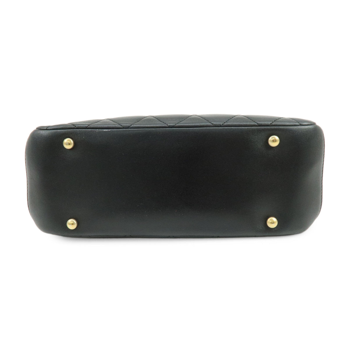 CHANEL Matelasse COCO Mark Lamb Skin 2Way Bag Hand Bag Black A92238