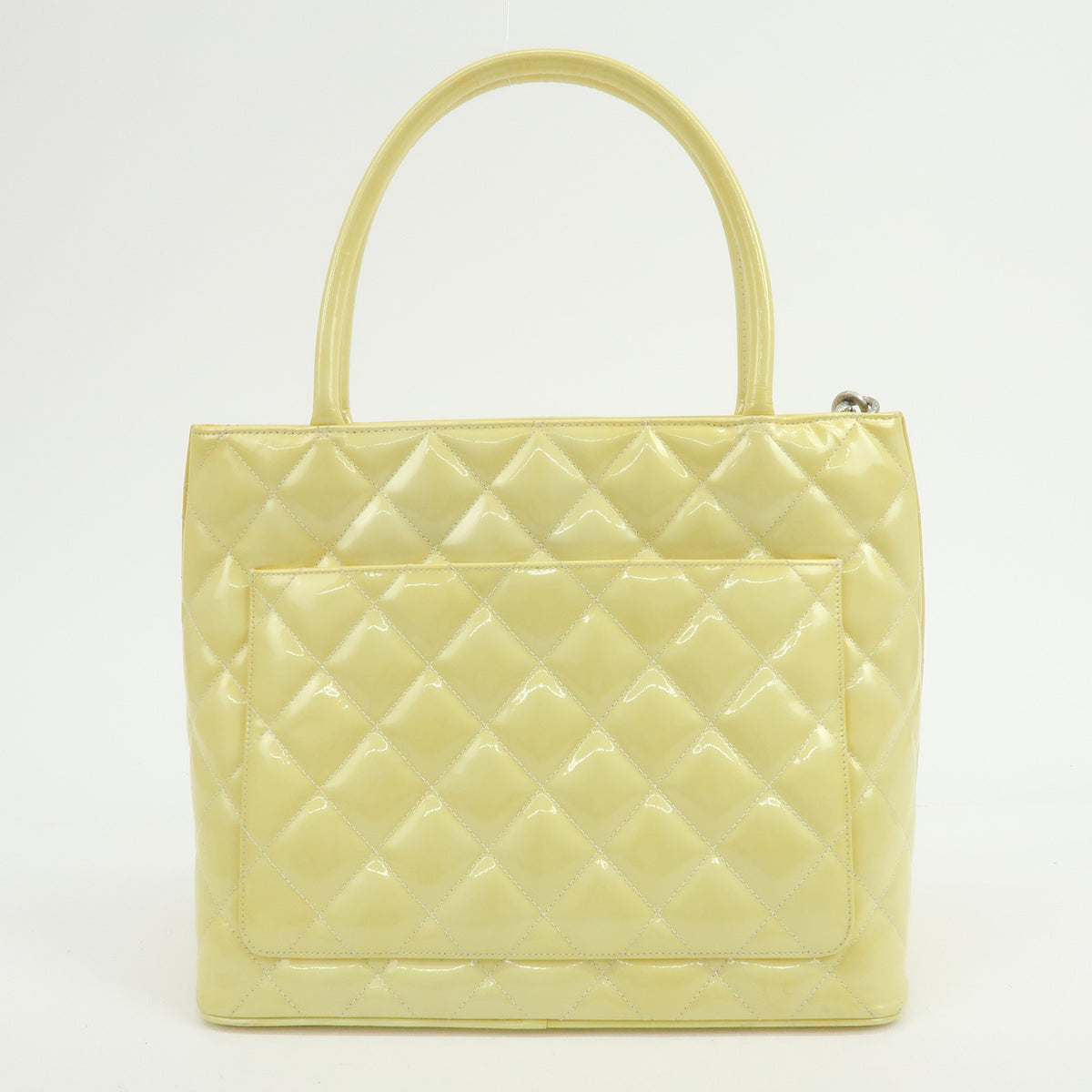CHANEL Medallion Matelasse COCO Mark Patent Leather Hand Bag A01804