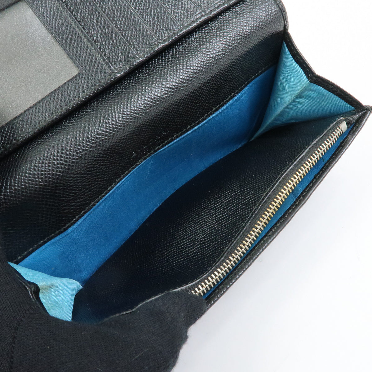 BVLGARI BVLGARI Logo Clip Leather Bi-fold Long Wallet Black