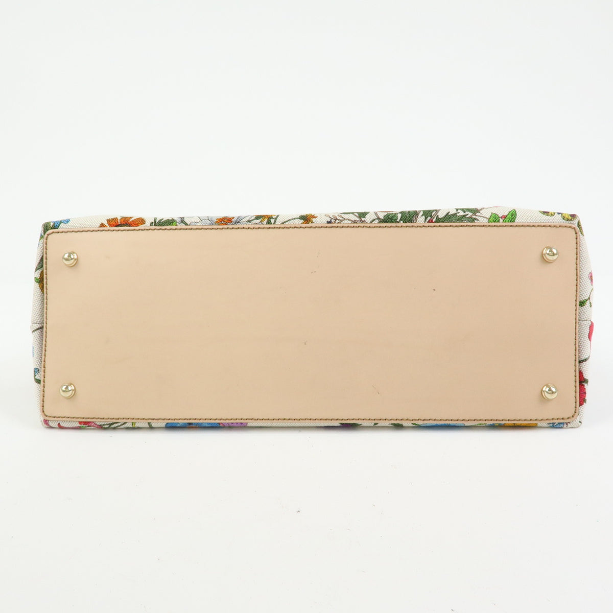 GUCCI Flora Bamboo Canvas Leather Shoulder Bag Hand Bag 137395