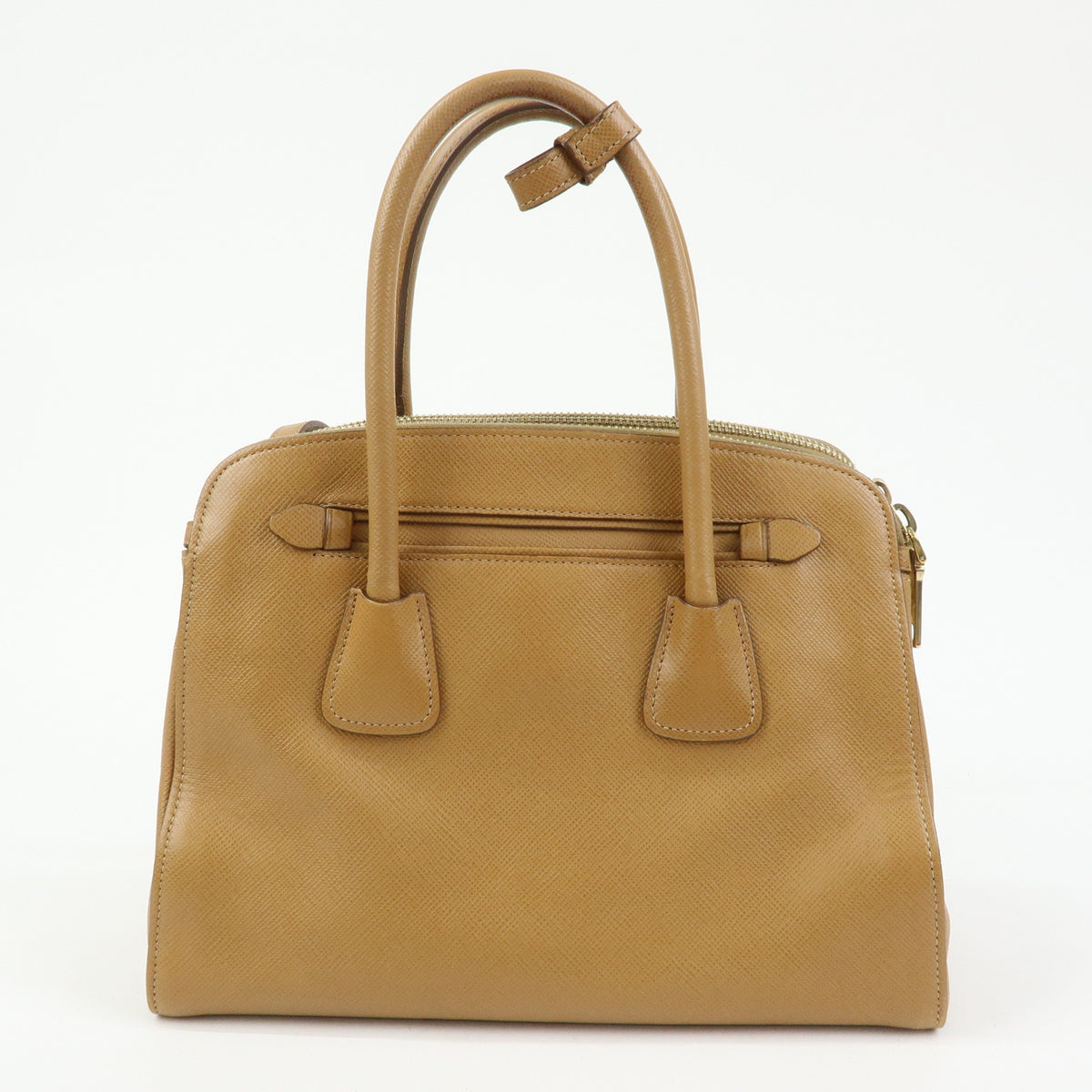 PRADA Logo Saffiano Leather 2Way Bag Hand Bag Shoulder Bag Camel BN2569