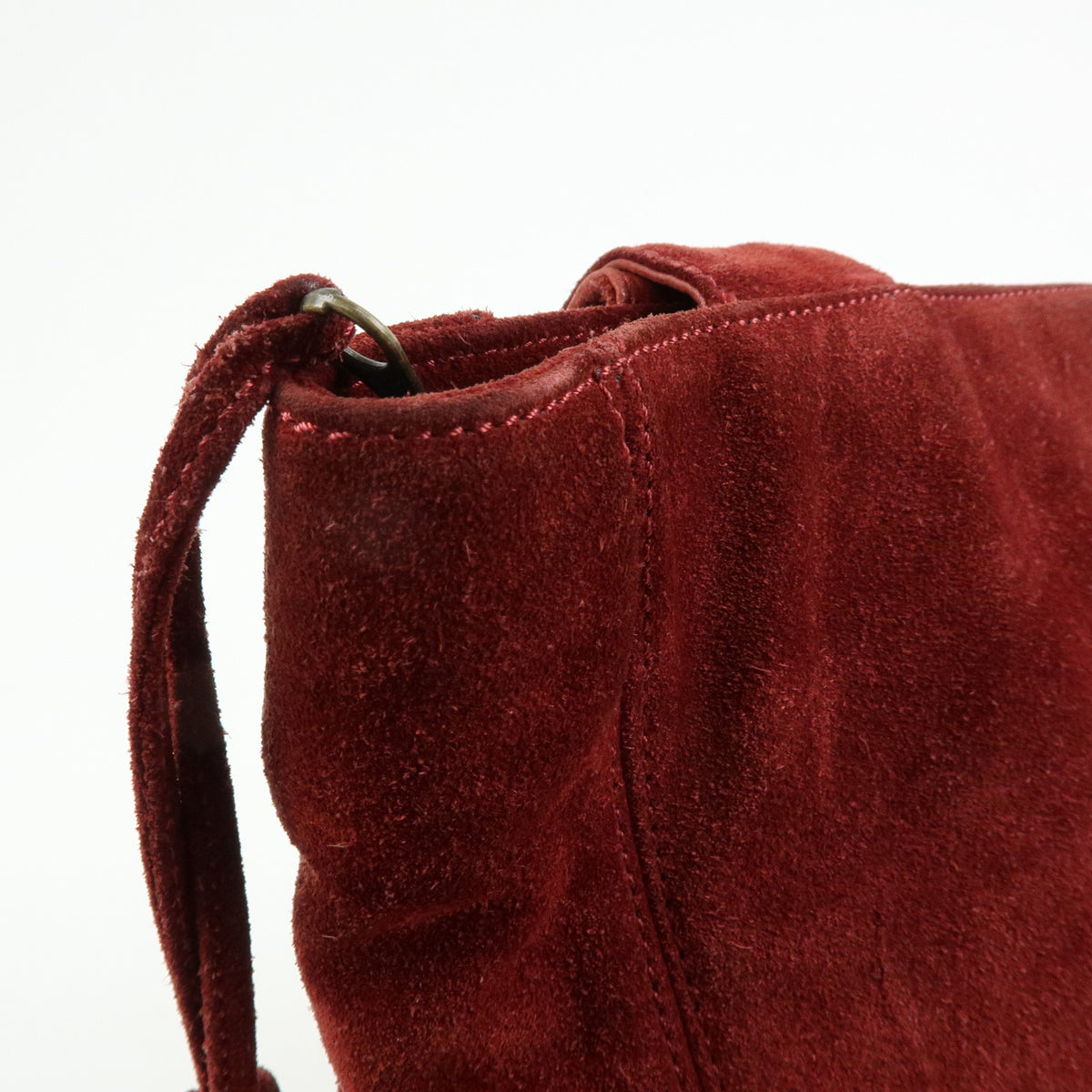 CHANEL COCO Mark Suede Leather Tote Bag Shoulder Bag Tassel Wine Red