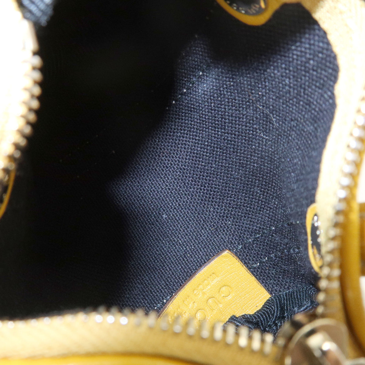 GUCCI GG Supreme Leather Mini Boston Bag Charm White Yellow 198338