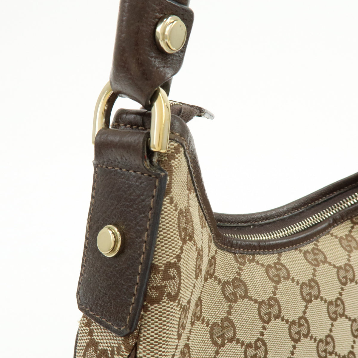 GUCCI Abbey GG Canvas Leather Shoulder Bag Hand Bag Beige Brown 130737