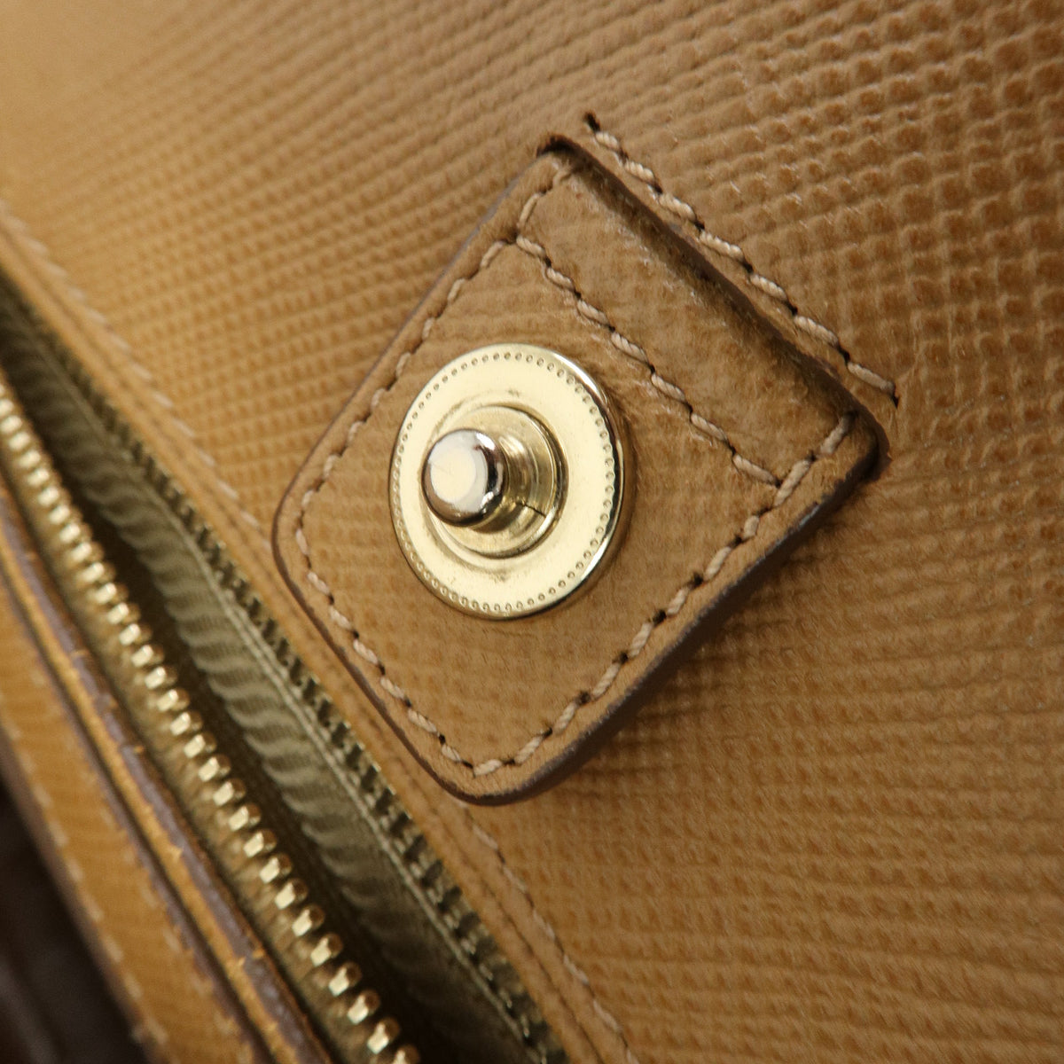 PRADA Logo Saffiano Leather 2Way Bag Hand Bag Shoulder Bag Camel BN2569
