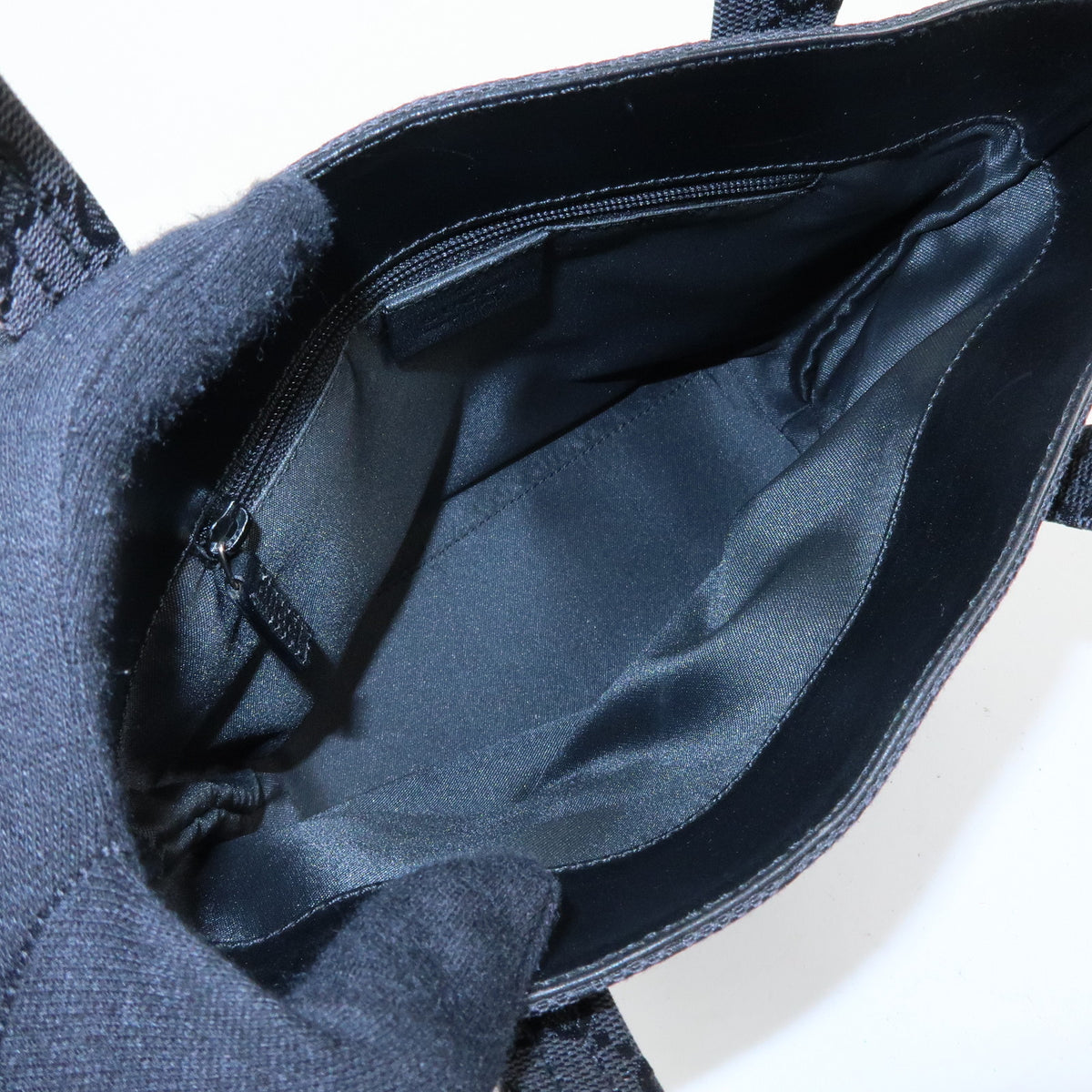 GUCCI GG Canvas Leather Mini Tote Bag Hand Bag Black 002・1079