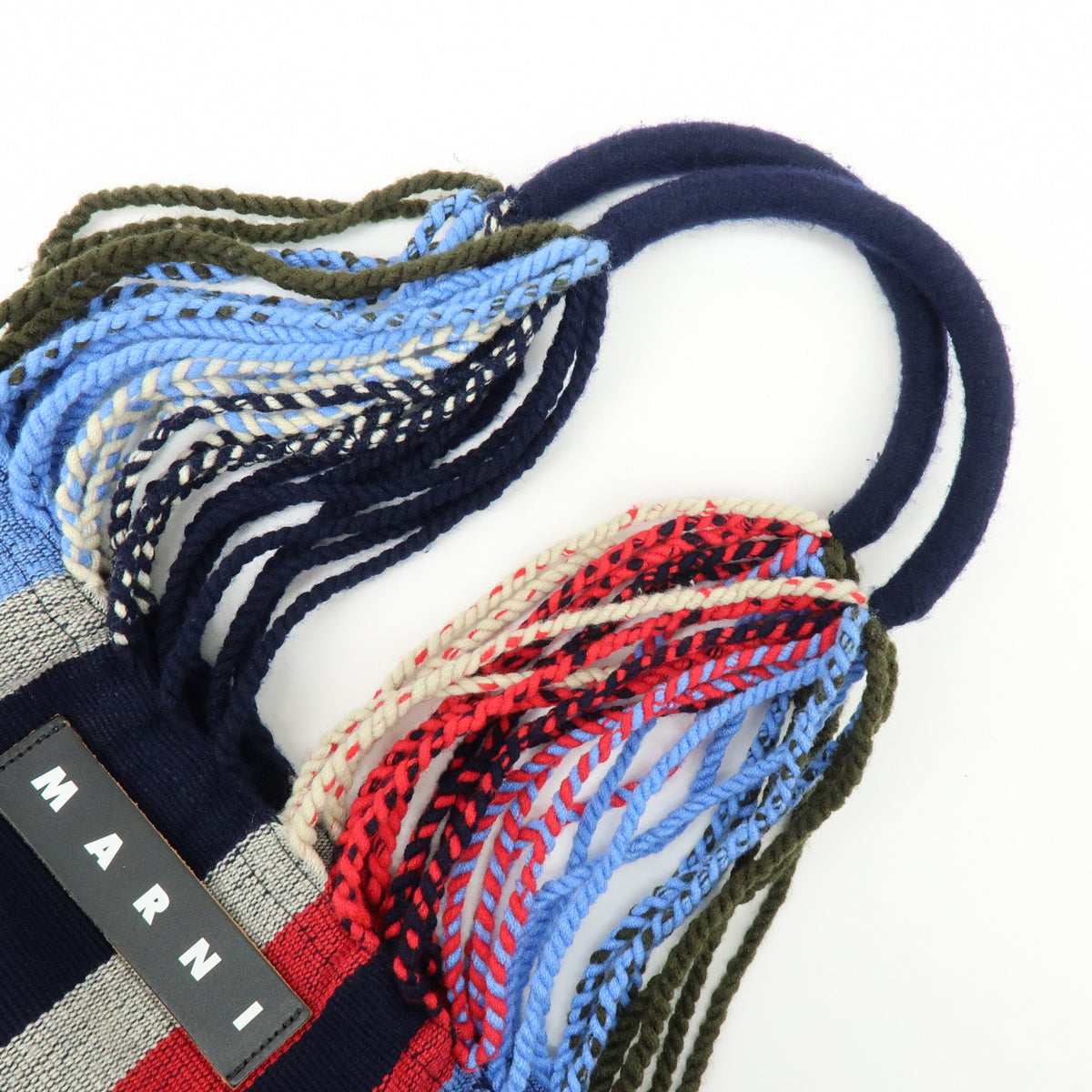 MARINI Market Polyester Leather Hammock Bag Shoulder Bag Navy Blue Red