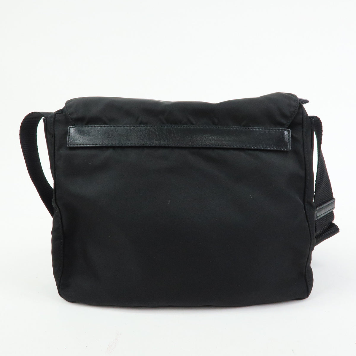 PRADA Triangle Logo Nylon Leather Shoulder Bag Crossbody Bag Black