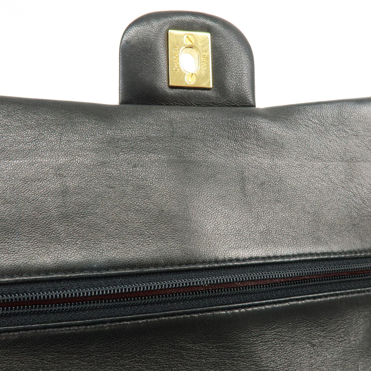 CHANEL Matelasse 25 Double Flap Chain Shoulder Bag Black A01112