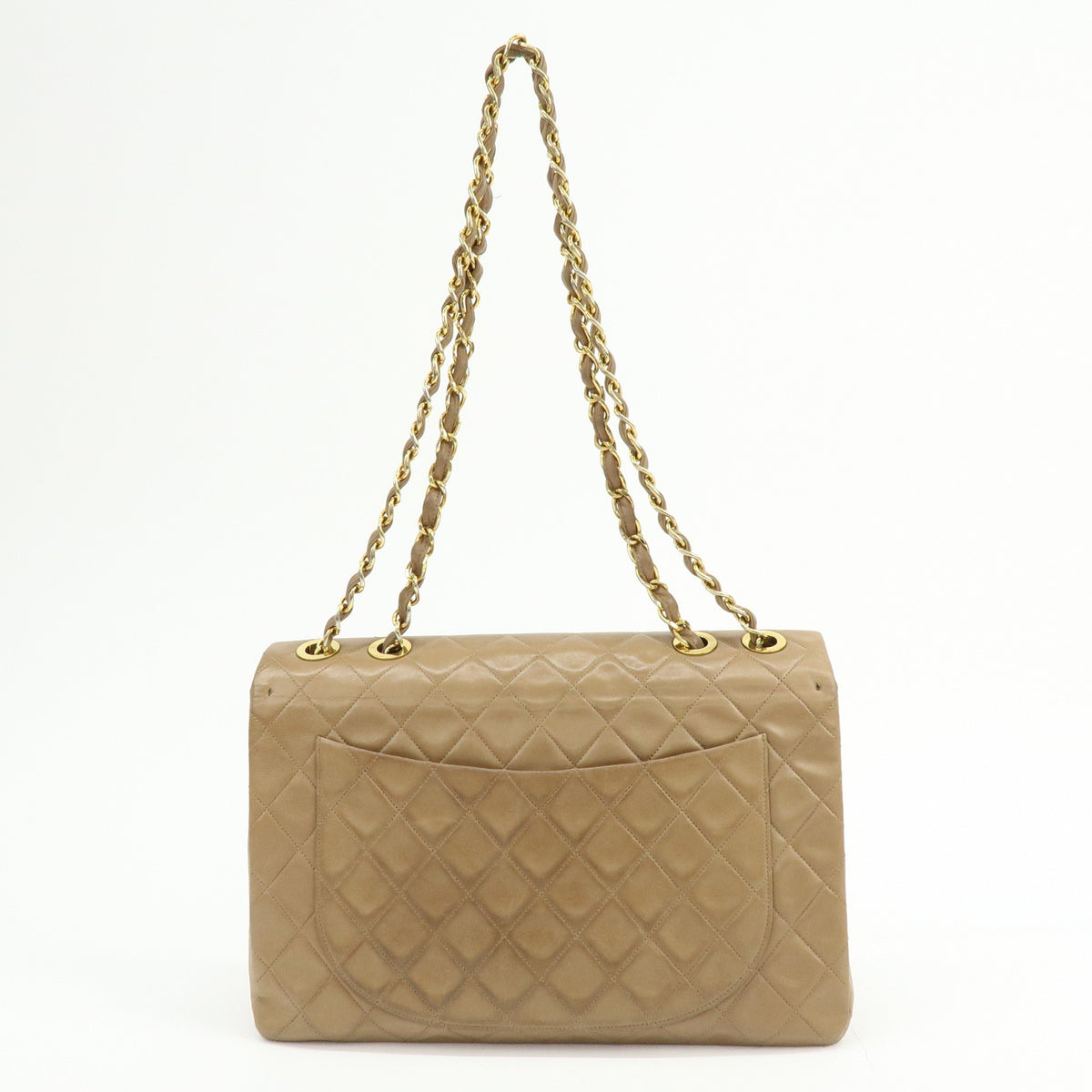 CHANEL Jumbo Matelasse 34 Lamb Skin Shoulder Bag Hand Bag Brown A01094