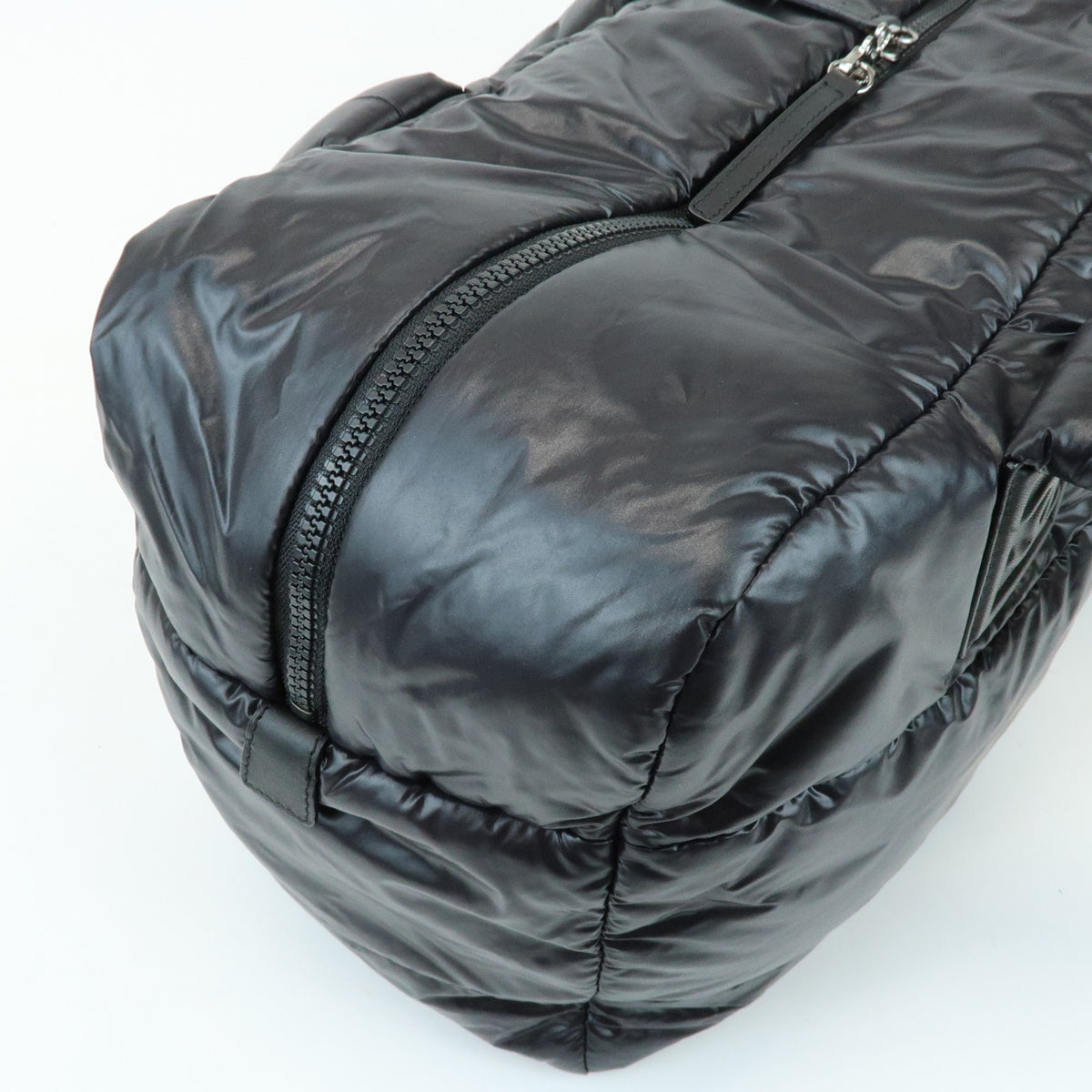 CHANEL COCO Cocoon Nylon Leather Boston Bag Hand Bag Black A47092