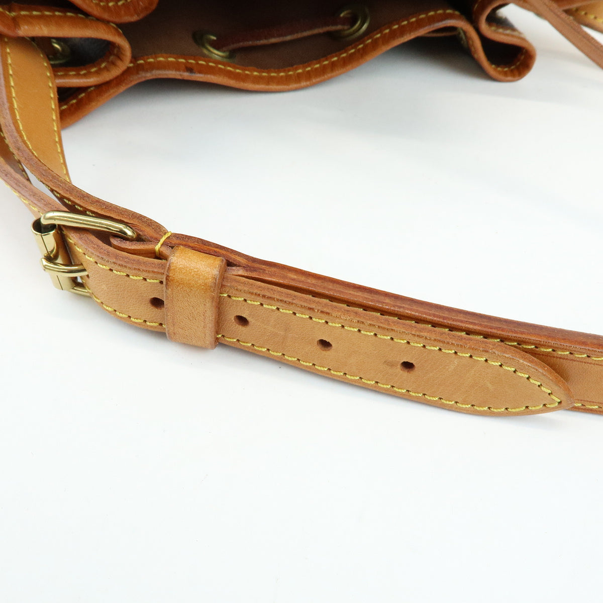 Louis Vuitton Monogram Petit Noe Leather Shoulder Bag Brown M42226