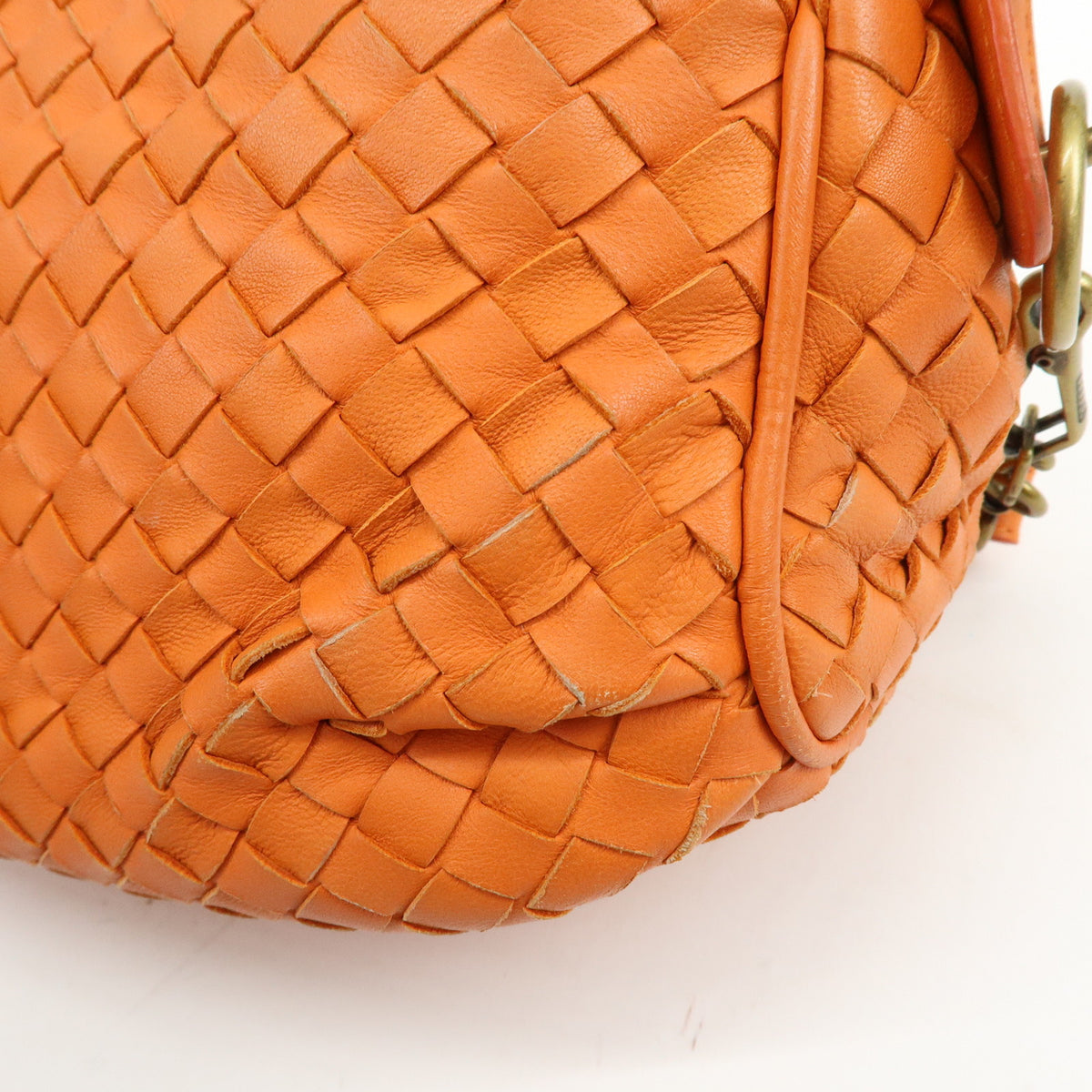 BOTTEGA VENETA Intrecciato Leather Shoulder Crossbody Bag Orange 192661