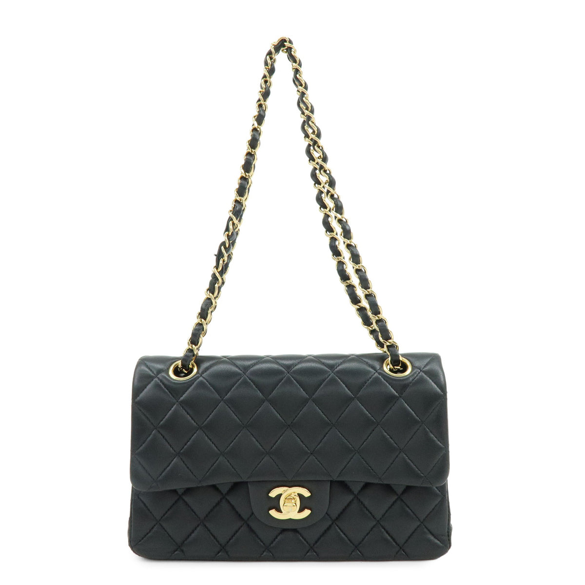 CHANEL Matelasse 23 Lambskin Double Flap Chain Shoulder Bag  A01113