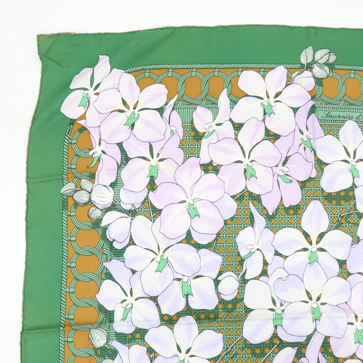 HERMES Carre 90 Lot of 2 Silk 100% Scarf Touvenirs Asie BRIDES de GALA