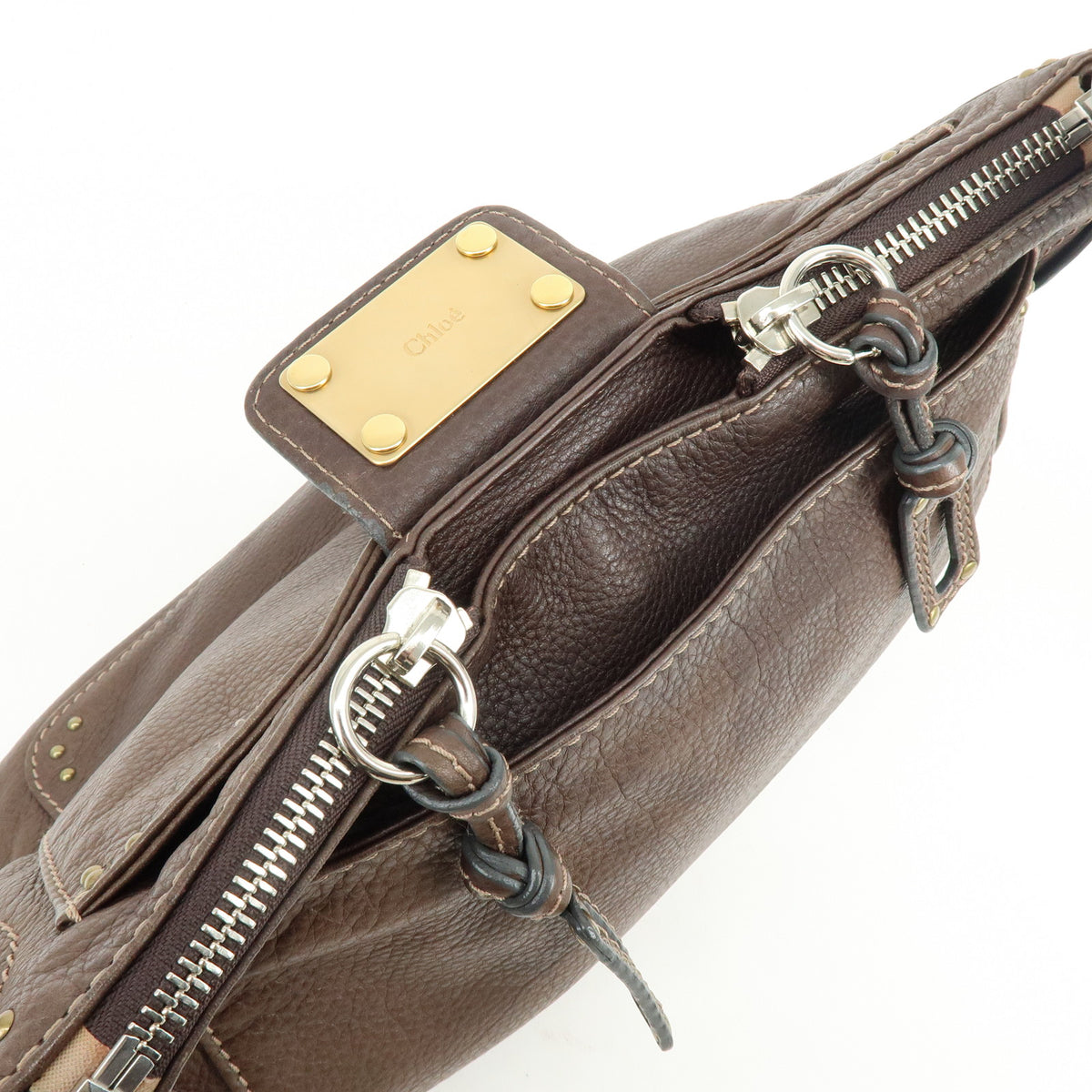Chloe Paddington Leather Shoulder Bag Hand Bag Dark Brown