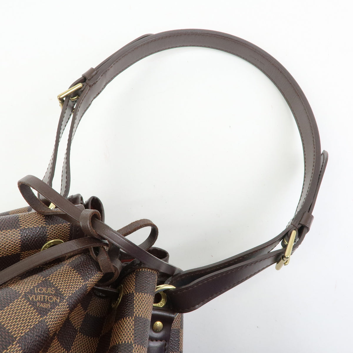 Louis Vuitton Damier Ebene Canvas Leather Petit Noe SPO Shoulder Bag