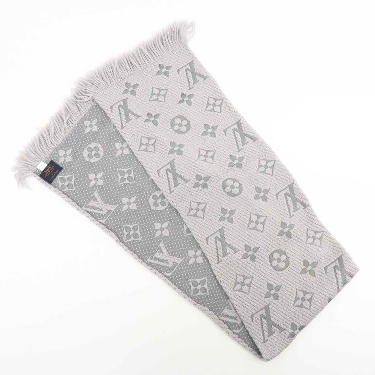 Louis Vuitton Monogram Escharp Logomania Scarf Gris Perle M74742