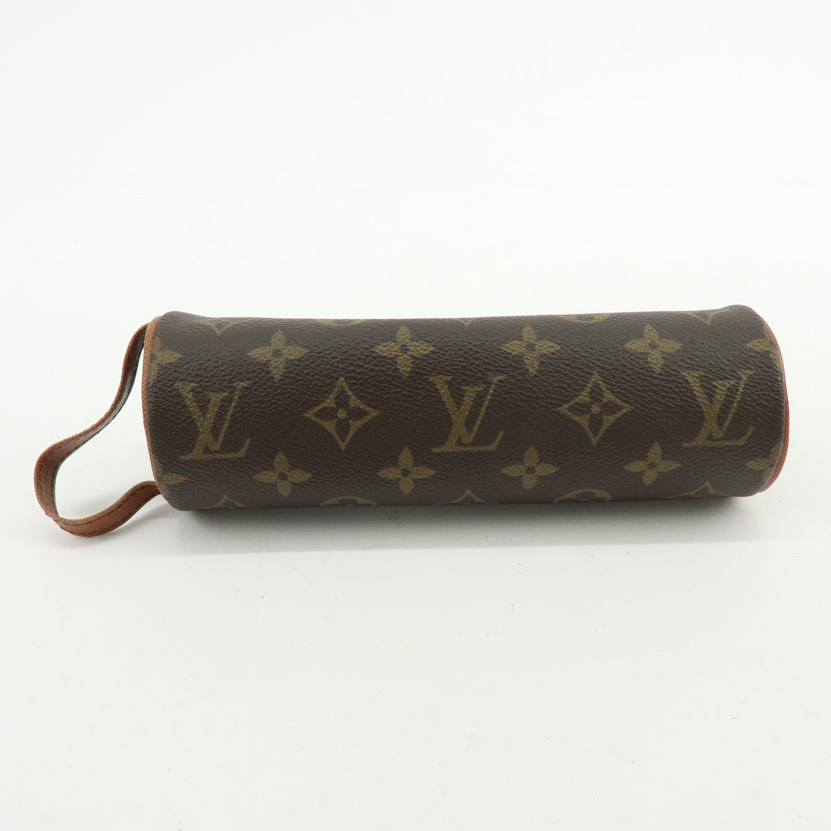Louis Vuitton Monogram Trousse Ronde Pen Case Pouch Brown M47630