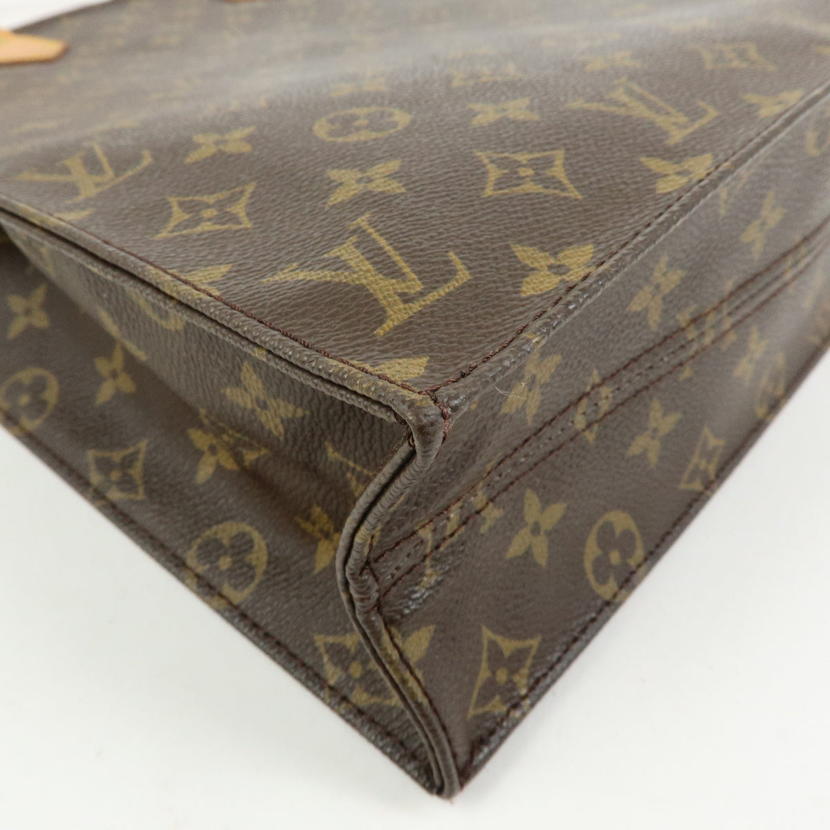 Louis Vuitton Monogram Sac Plat Tote Bag Hand Bag Brown M51140
