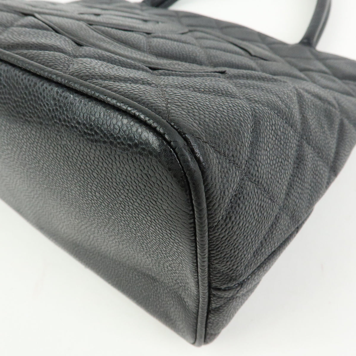 CHANEL Matelasse COCO Mark Medallion Tote Bag Hand Bag Black A01804