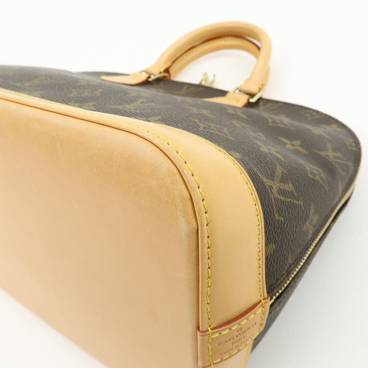 Louis Vuitton Monogram Alma Canvas Leather Hand Bag Brown M51130