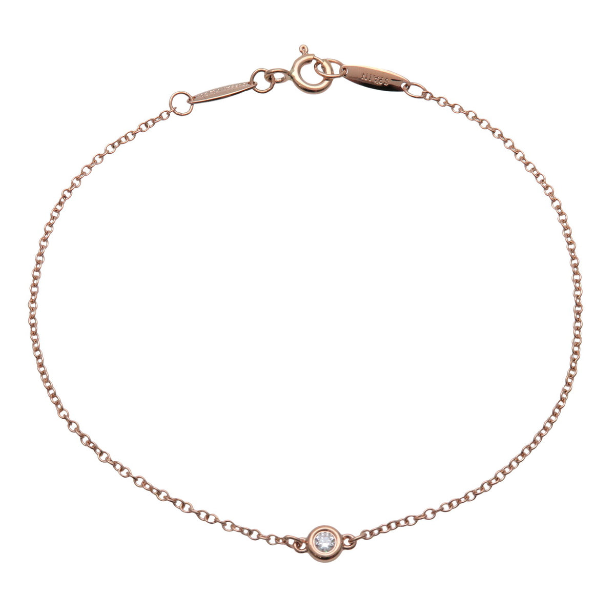 Tiffany & Co By The Yard 1P Diamond Bracelet K18 750PG Rose Gold