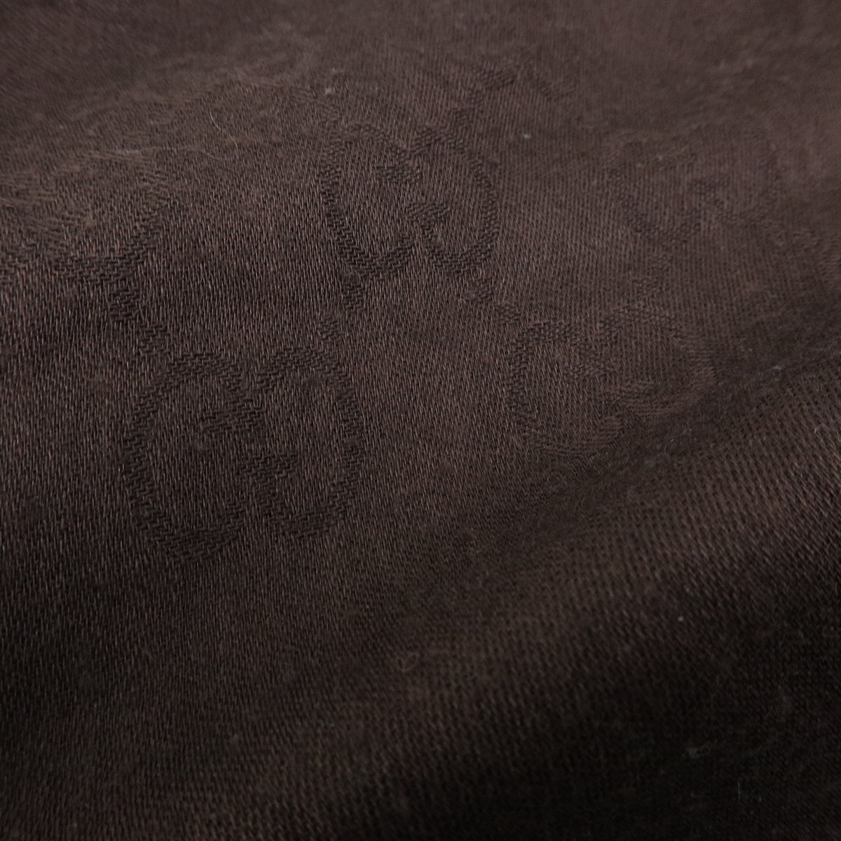 GUCCI GG Monogram Wool Silk Scarf Shawl Brown Black 542984