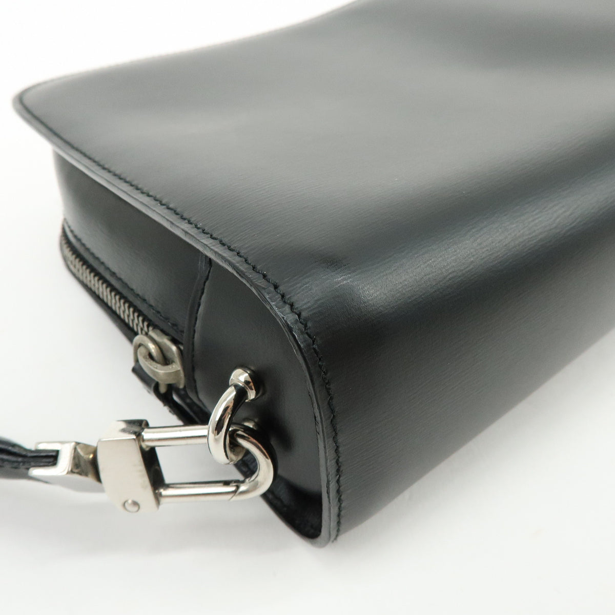 Cartier Pasha Leather Clutch Bag Wristlet Bag Pouch Black