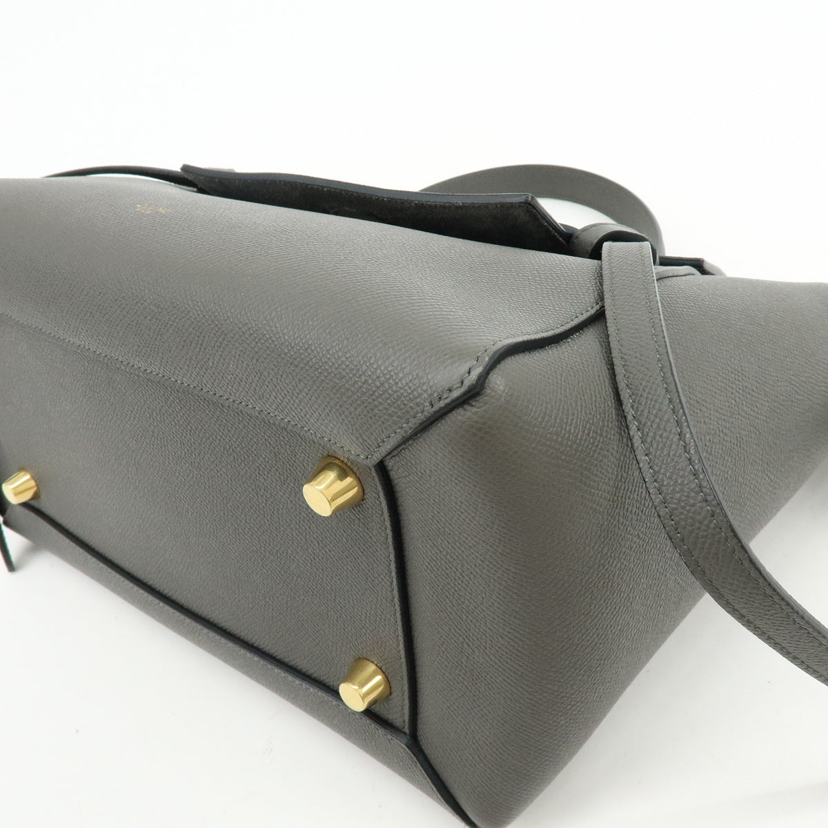 CELINE Belt Bag Small Calf Leather 2WAY Bag Hand Bag Shoulder Bag Gray