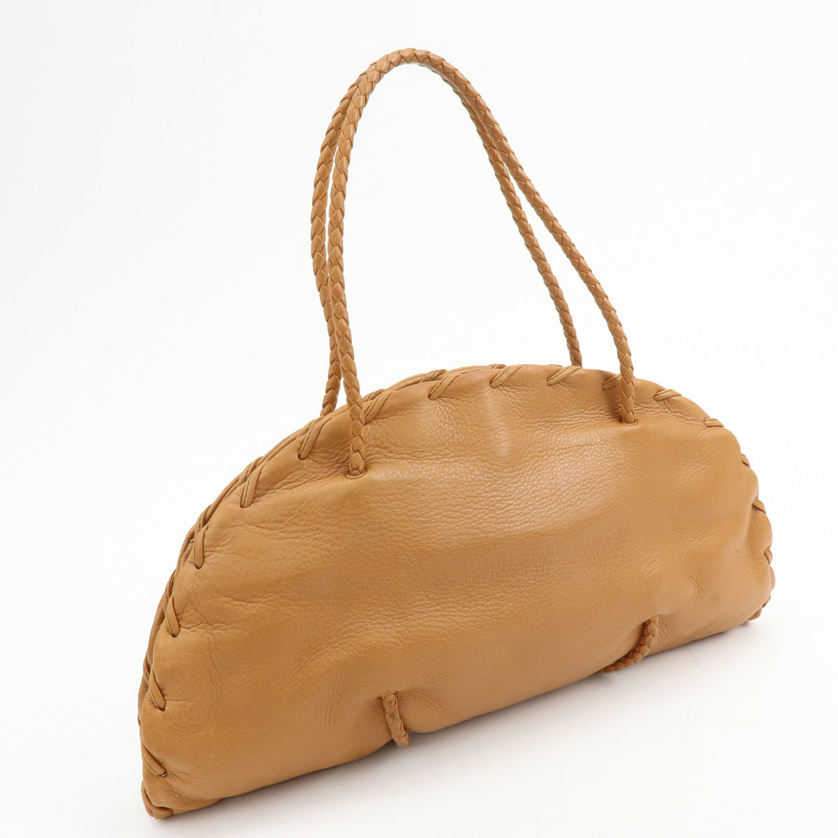 BOTTEGA VENETA Intrecciato Leather Shoulder Bag Hand Bag Brown