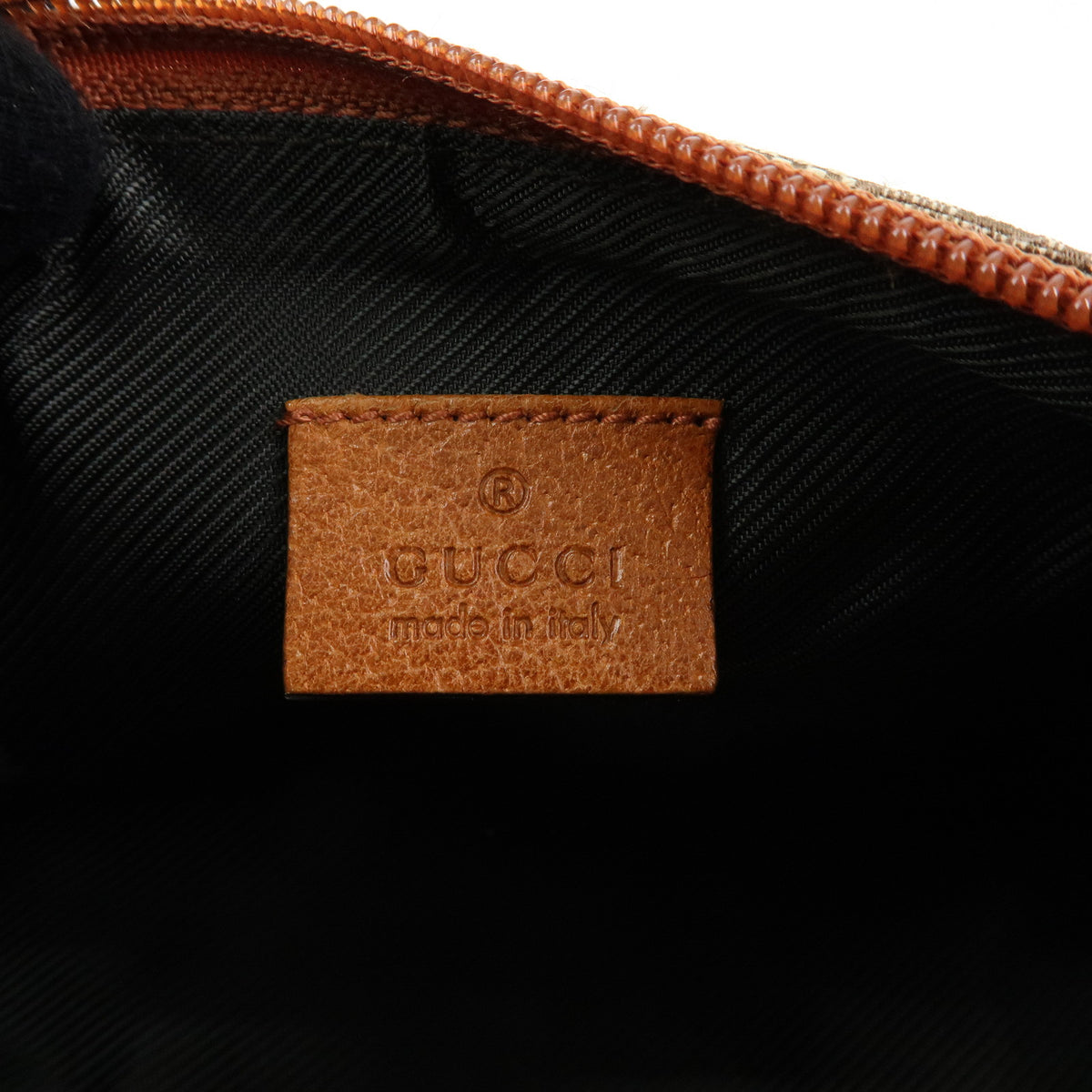 GUCCI GG Canvas Leather Accessory Pouch Hand Bag Brown 103399