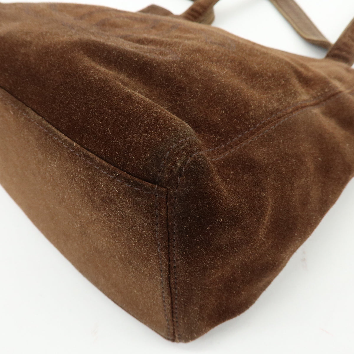 CHANEL COCO Mark Suede Tote Bag Shoulder Bag Brown