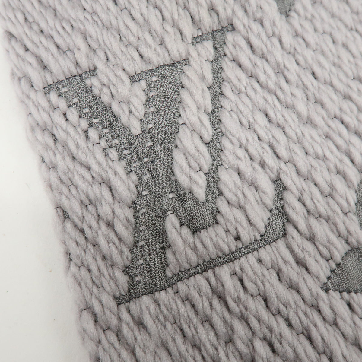Louis Vuitton Monogram Escharp Logomania Scarf Gris Perle M74742