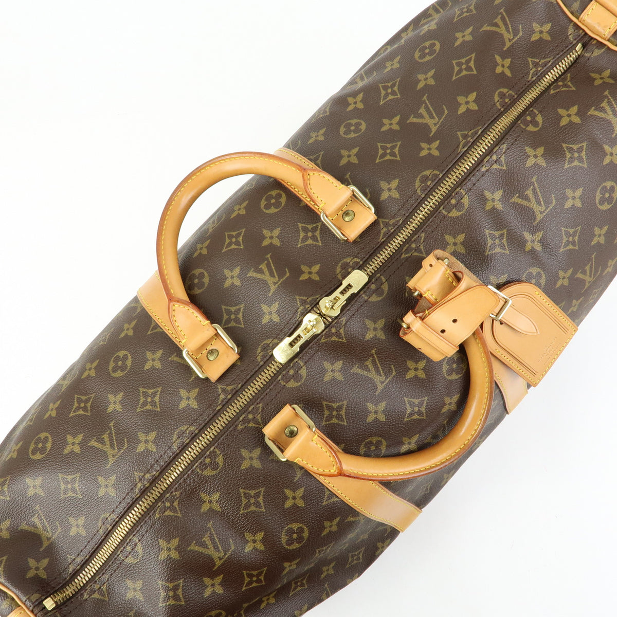 Louis Vuitton Monogram Keep All Bandouliere 55 Boston Bag Brown M41414