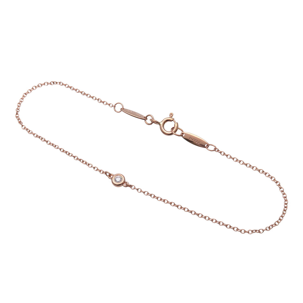 Tiffany & Co By The Yard 1P Diamond Bracelet K18 750PG Rose Gold