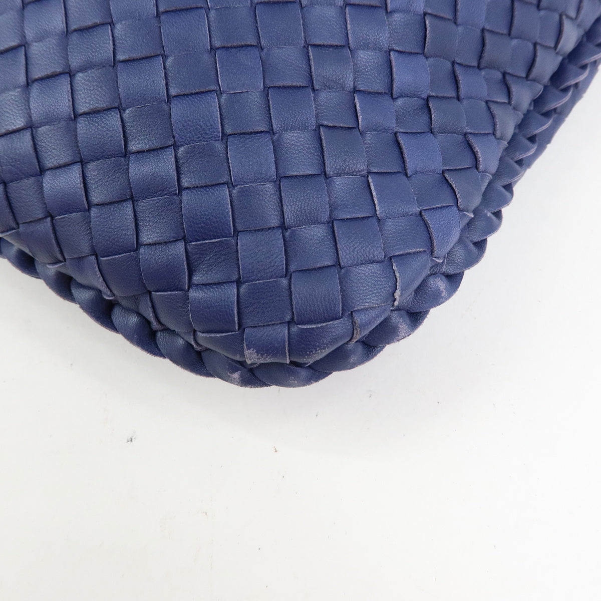 BOTTEGA VENETA Intrecciato Hobo Leather Shoulder Bag Hand Bag Navy