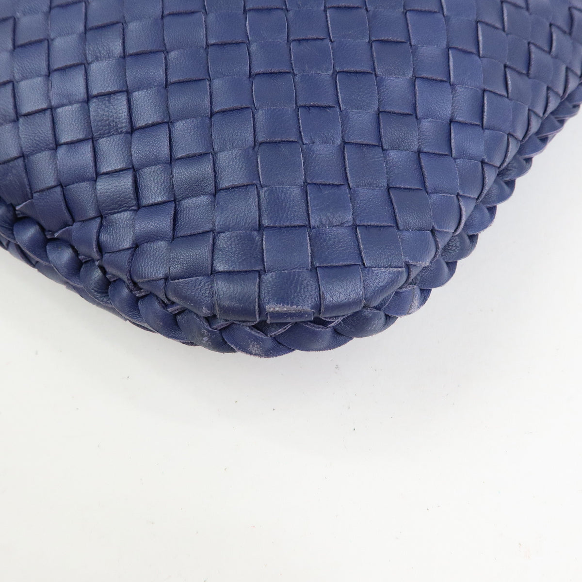 BOTTEGA VENETA Intrecciato Hobo Leather Shoulder Bag Hand Bag Navy
