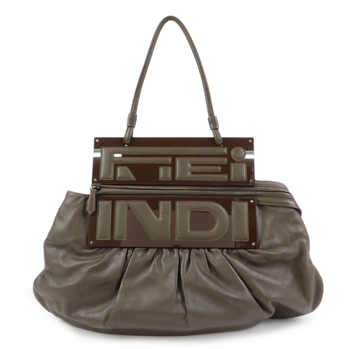 FENDI To You Leather Convertible 2Way Clutch Shoulder Bag 8BN179