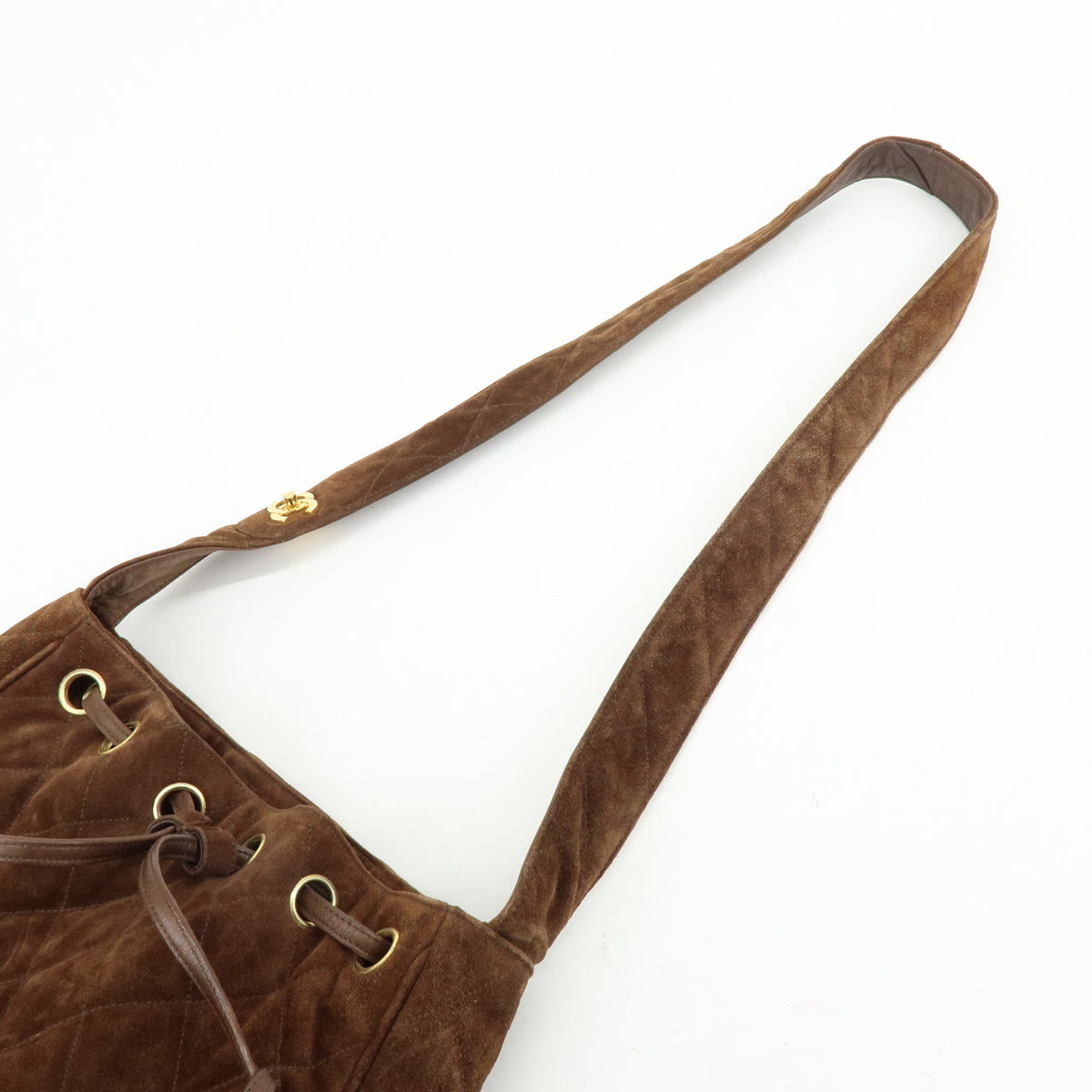 CHANEL Matelasse Suede Leather Shoulder Bag Crossbody Bag Brown