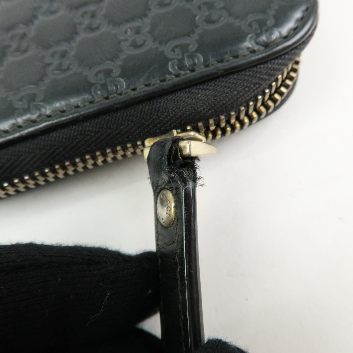 GUCCI Microguccissima Leather Zippy Long Wallet Black 449391